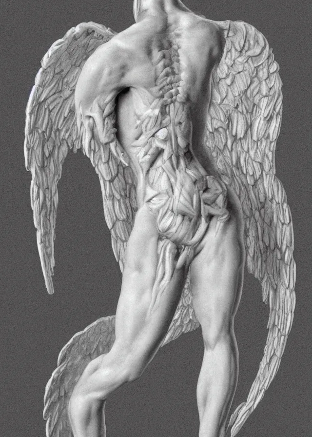 Prompt: dissection of an angel, detailed biological anatomy of an angel