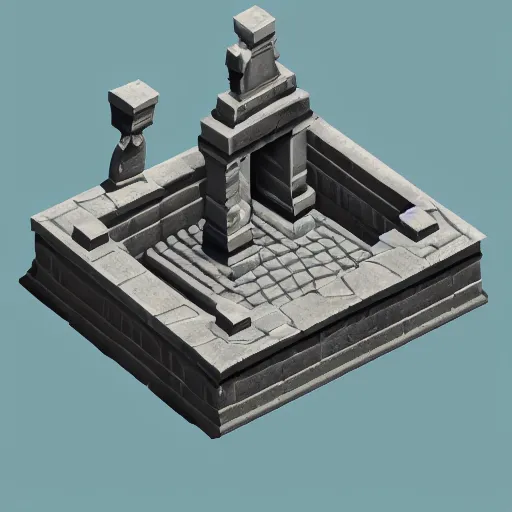 Prompt: isometric haunted tombstone asset, haunted mansion, 3 d render, toon shader, painterly style