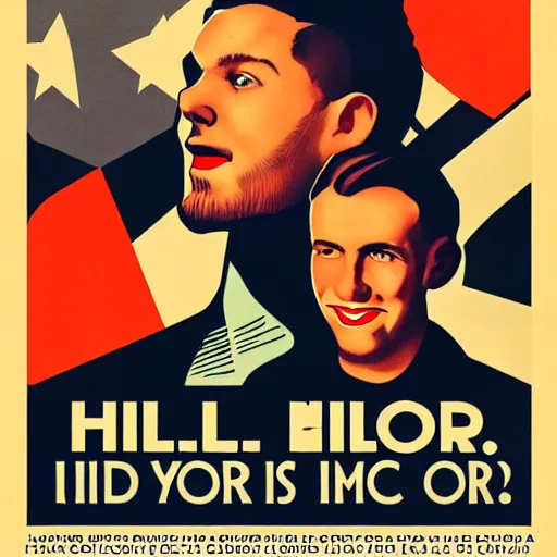 Image similar to Hillsong worship music on a 1940s propaganda poster