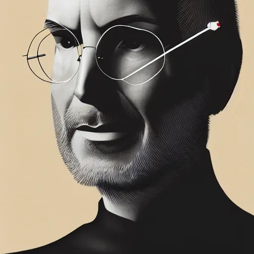 Image similar to concept art of steve jobs head in jar, biological hacking by giger and jama jurabaev, still film, cinematic shot, brush hard, artstation, for aaa game, high quality, brush stroke