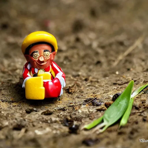 Prompt: a miniature happy meal. national geographic photography. nature photography. macrophotography. NIKON D7000 + 105mm f/2.8 105mm, ISO 1250, 1/250, f/22.0