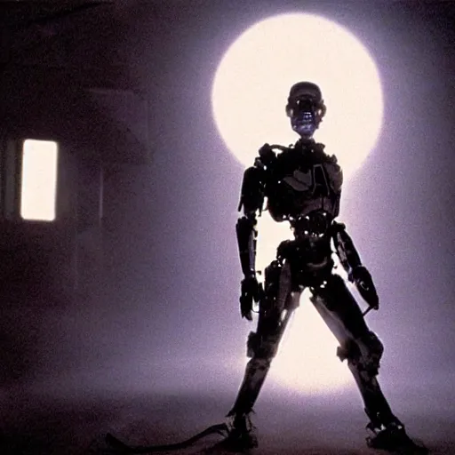 Image similar to movie still of a cool cyborg, cinematic composition, cinematic light, by john carpenter