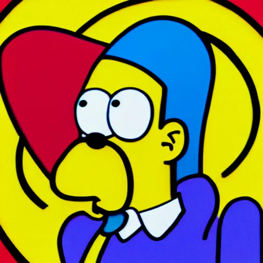 Prompt: rainbow homer simpson. pop art