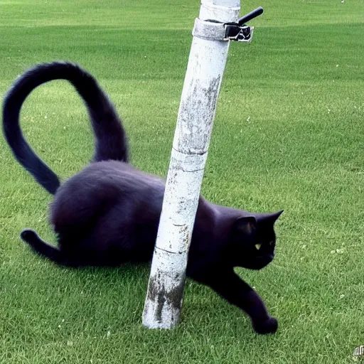 Prompt: fat black cat doing pole dance