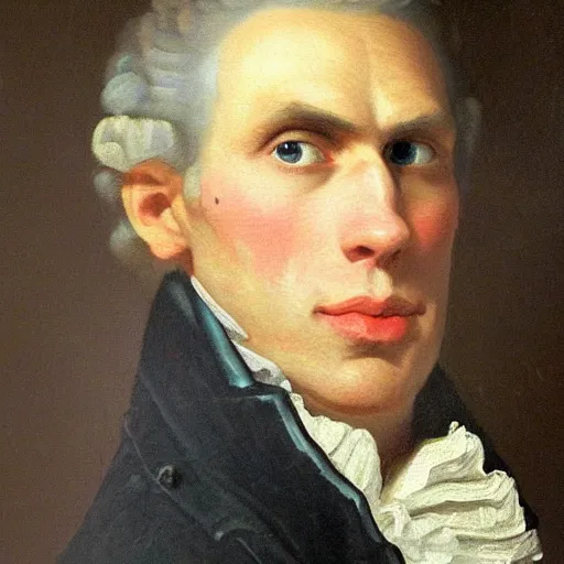 Image similar to An 18th century oil painting of Jerma985, portrait of Jerma985, grainy, realistic, very realistic, hyperrealistic, highly detailed, very detailed, extremely detailed, very neat, very epic, very cool, detailed, trending on artstation