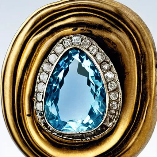 Image similar to Waya Steurbaut holding an aquamarine diamond in the style of waya Steurbaut