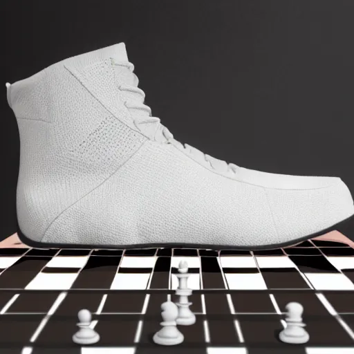 Prompt: sport shoes for a chess player, product photo, studio lighting, highly detailed