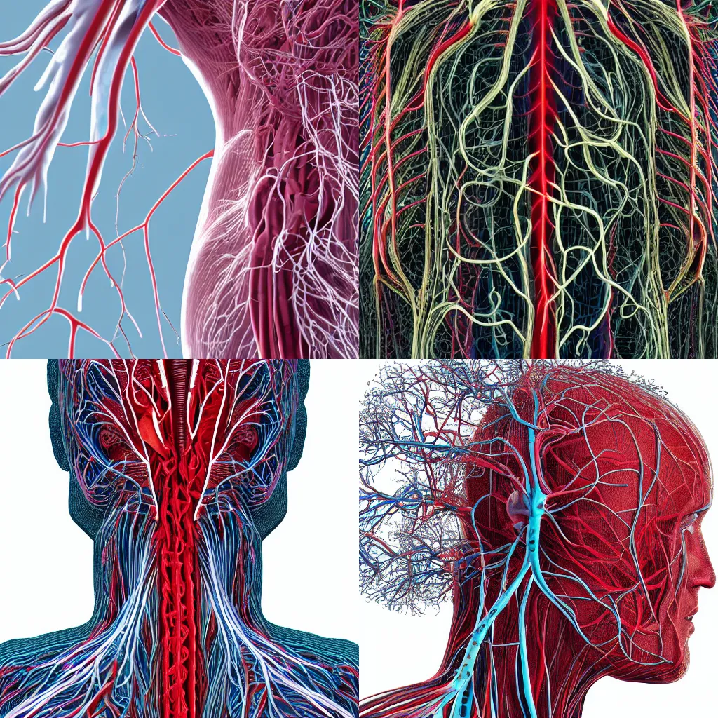 Prompt: The human nervous system, photorealistic, 8k