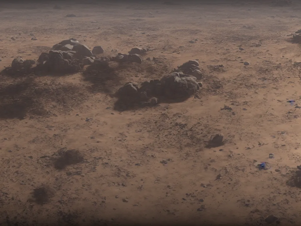 Image similar to a distant desert dystopian earth floating in outer space with full planet in view, dusty unreal engine, hyperrealistic, Cryengine 8k UHD