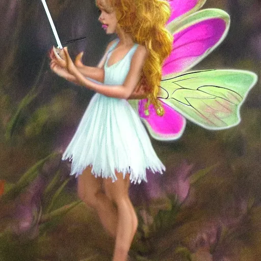 Image similar to fairy finds a cigarette