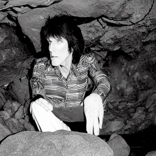 Image similar to lux interior hiding behind a rock in a cave