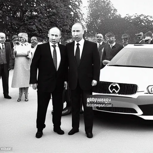 Prompt: yakubovich awarding a car to putin, tv programme, studio photo