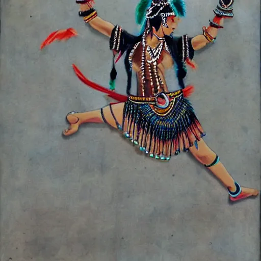 Image similar to surreal, tribal dance