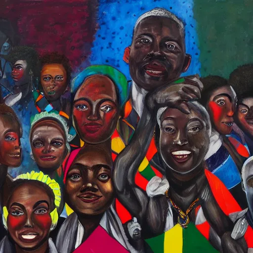 Image similar to a messy painting of black unity.