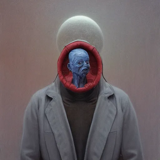 Prompt: human laptop HD photo 3d 8k resolution, Portrait by Zdzislaw Beksinski and Jeffrey Smith, oil on canvas