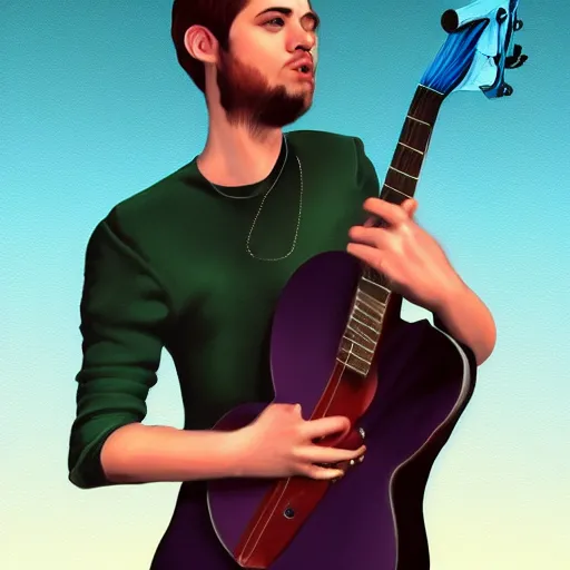 Prompt: rob cantor musician, digital art, portrait, trending on artstation