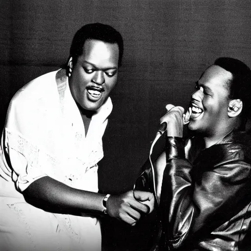 Prompt: luther vandross singing to fan