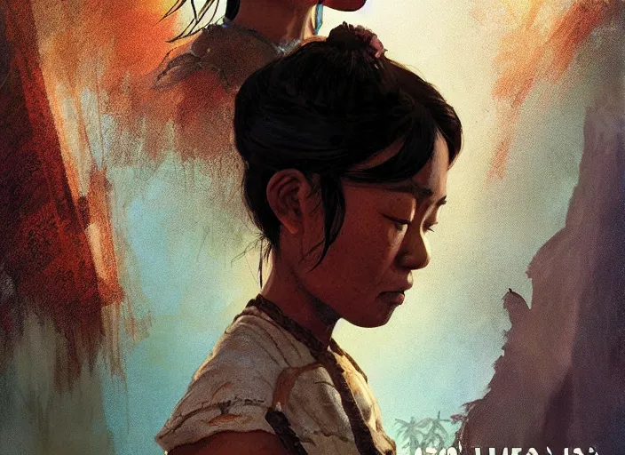 Prompt: poster for an animation film called the last asian slave woman, 8 k, hd, art by craig mullins