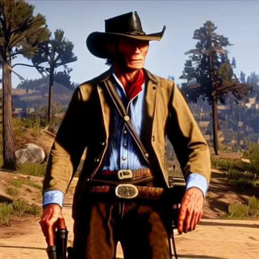 Prompt: clint eastwood in red dead redemption 2