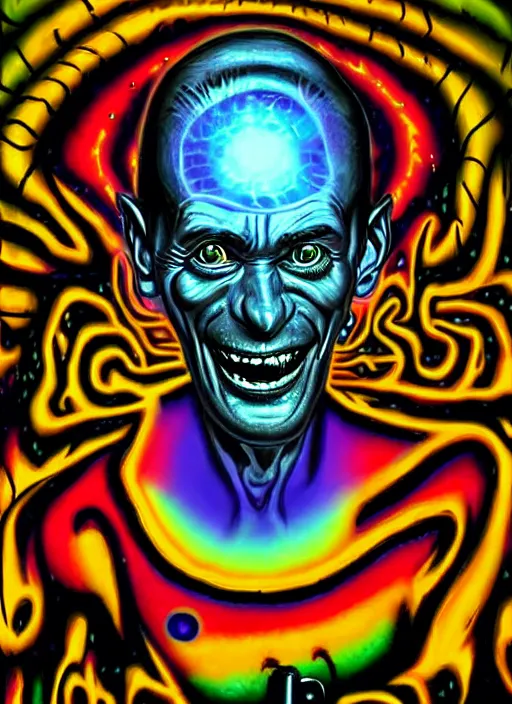 Image similar to subgenius, x - day, aliens, weird stuff, occult stuff, colorful, hyperrealism, dramatic lighting