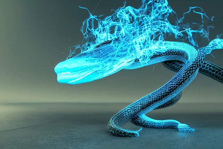 Prompt: a mc donalds commercial with a 3d snake spitting blue fire which is revealing french fries, commercial, 3d render, Mc donalds, 4k, sharp, by Beeple, Octane Render, cinema 4d