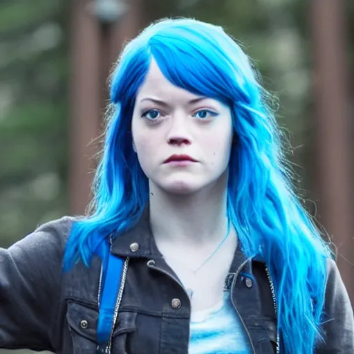 Prompt: jane levy as chloe price with blue hair in a live action movie adaptation of life is strange, highly detailed, high quality, hd, 4 k, 8 k, canon 3 0 0 mm, professional photographer, 4 0 mp, lifelike, top - rated, award winning