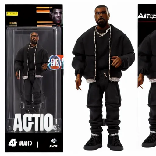 Prompt: Kanye West action figure, 5 points of articulation, full body and face, 4k, highly detailed