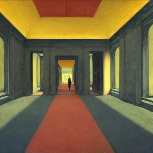 Image similar to procession of women in an haunted liminal abandoned temple, film still by edward hopper, by gottfried helnwein, by klimt, art noveau, highly detailed, strong lights, liminal, eerie, bright pastel colors,