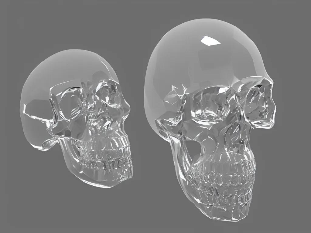 Image similar to portrait of a Quartz Rock Crystal Crystal Skull, unreal engine 5, diffused light, reflections