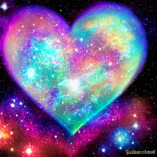 Image similar to A galaxy in a heart shape