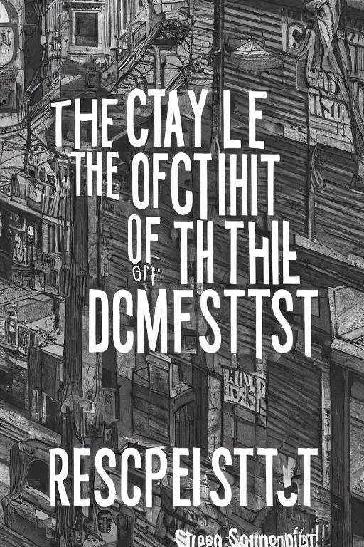 Image similar to Book Cover for Literary Novel 'The Streets of the City of Disappointment', high contrast hyperrealism 8k