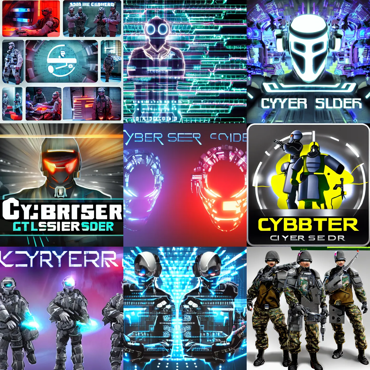 Prompt: cyber soldiers