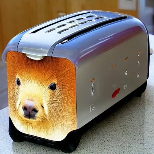 Prompt: capybara in the shape of a toaster