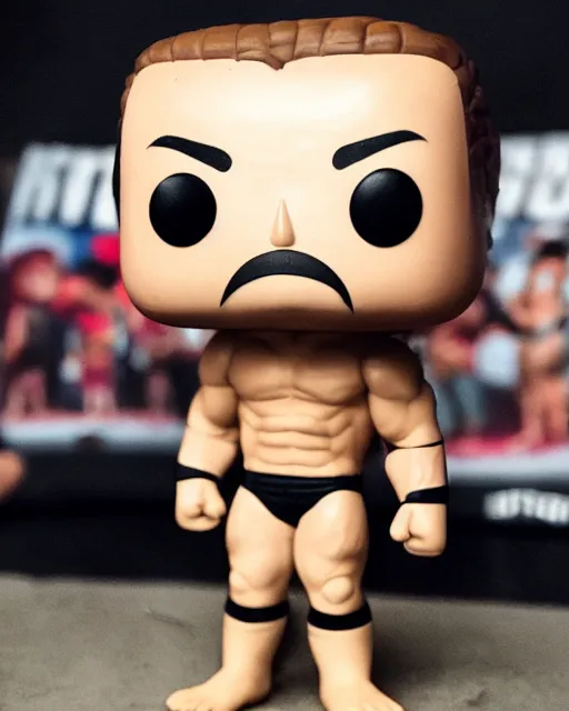 Image similar to Wrestler Funko Pop. Photographic, photography