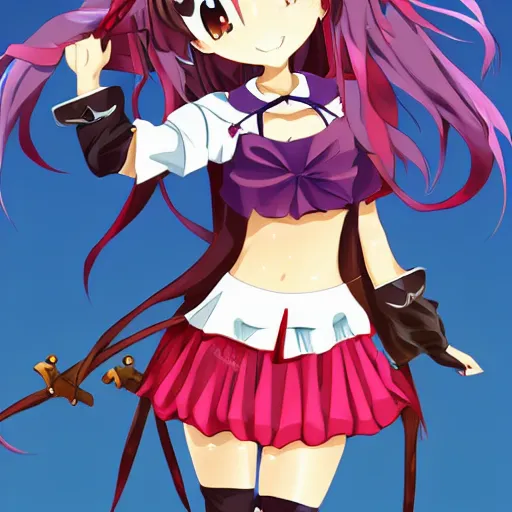 cute anime girl mascot for pirate | Stable Diffusion