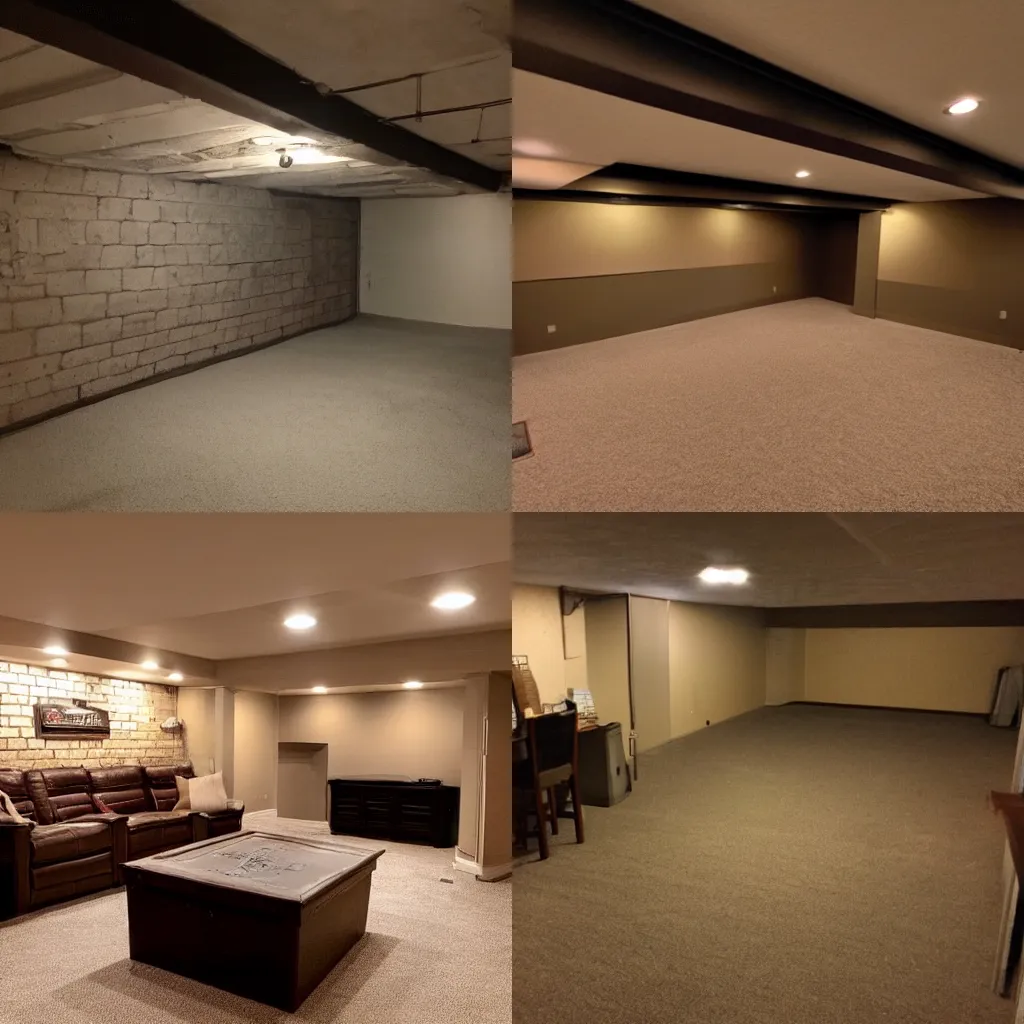 Prompt: a low quality photo of a basement