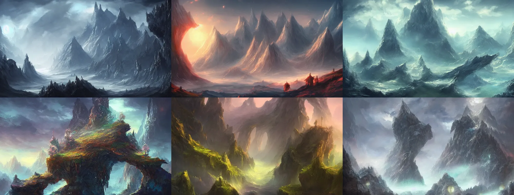 Prompt: gorgeous fantasy landscape, crystals, smooth, simple, beautiful, professional, trending on artstation