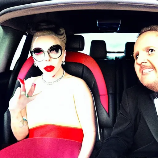 Image similar to lady gaga and judy garland carpool karaoke