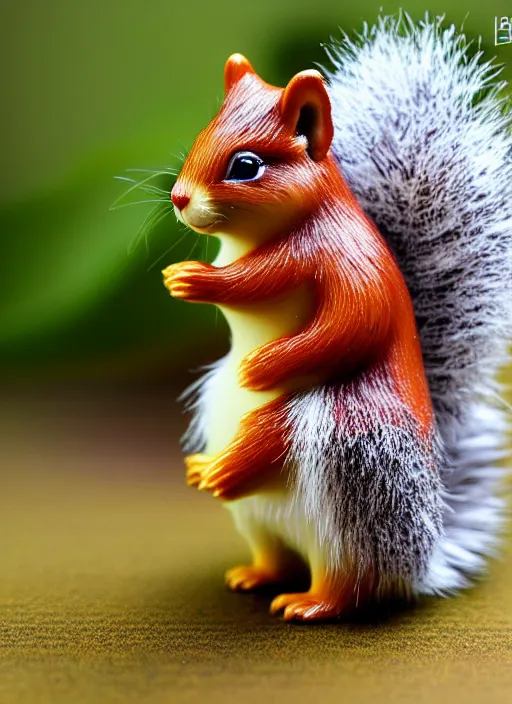 Image similar to 80mm resin detailed miniature of fluffy squirrel, Product Introduction Photos, 4K, Full body, simple background