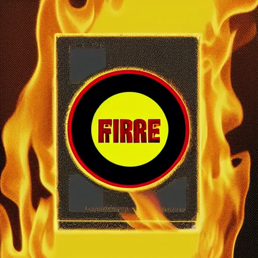Prompt: a photo of a retro 1 9 7 0 s minimalistic clean fire warning label, studio lighting, behance