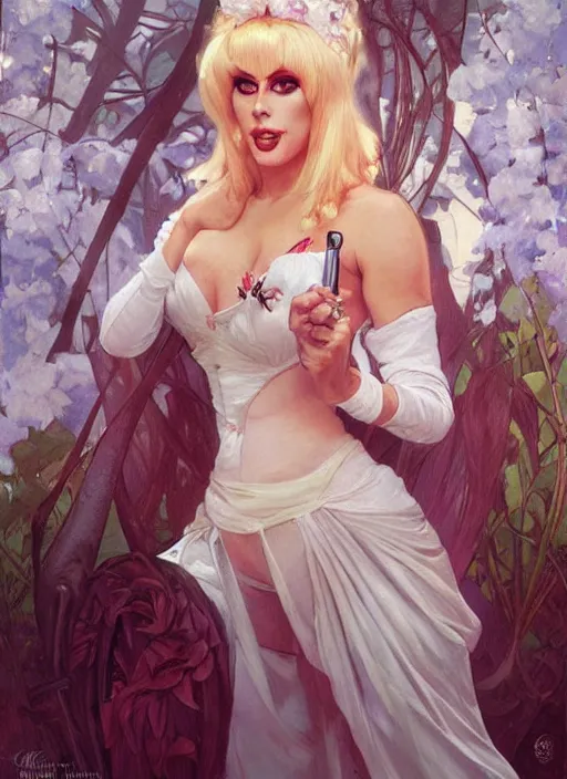 Image similar to katya, drag queen, painting by artgerm and greg rutkowski and alphonse mucha