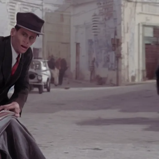 Image similar to Live Action Still of Jerma985 in Casablanca (film), real life, hyperrealistic, ultra realistic, realistic, highly detailed, epic, HD quality, 8k resolution, body and headshot, film still