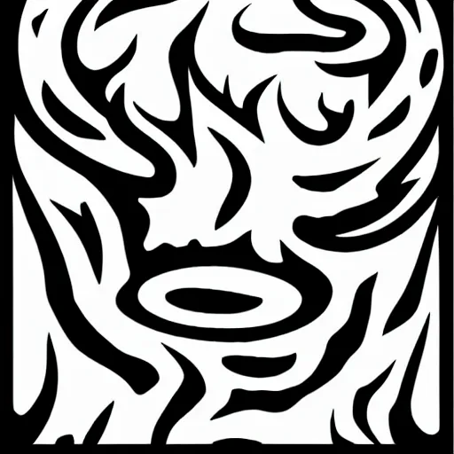 Image similar to high contrast black ink on white paper flame logo vector