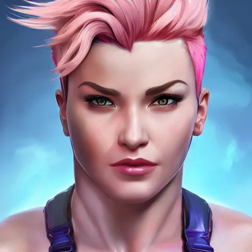 Image similar to zarya from overwatch, highly detailed, digital painting, artstation, sharp focus, illustration, art by tan zi and ayanamikodon and alphonse mucha and wlop