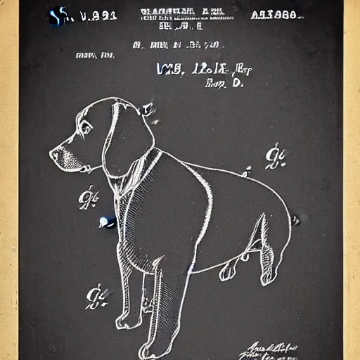 Image similar to 1 9 2 0 s us patent for a dog