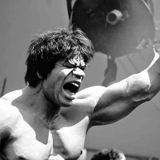 Image similar to hulk performing at woodstock