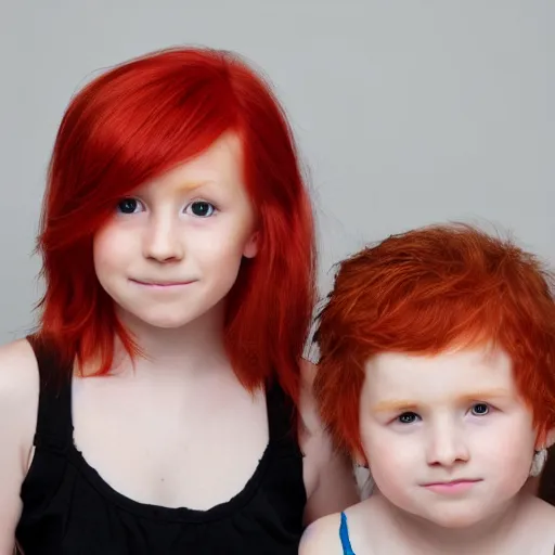 Image similar to photograph of red hair twins boy and girl