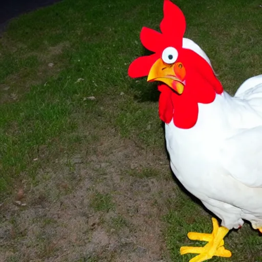 Image similar to chicken dressed as an inmate