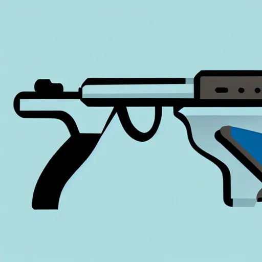 Image similar to a cute chubby gun stylized digital art, minimalistic, blue scheme, mobile game, arstation