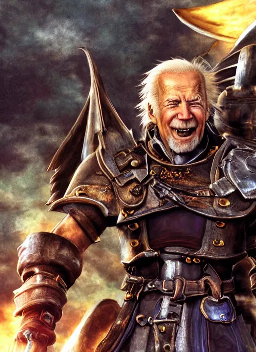 Image similar to a full portrait photo of biden in final fantasy ix style, f / 2 2, 3 5 mm, 2 7 0 0 k, lighting, perfect faces, award winning photography.